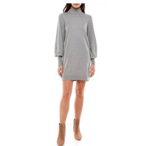 Wayf Gray Long Sleeve Sweater Dress